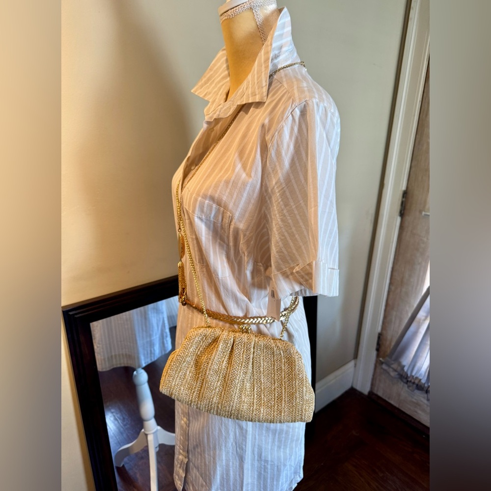 Striped White Shirt Dress - Picture 9 of 15